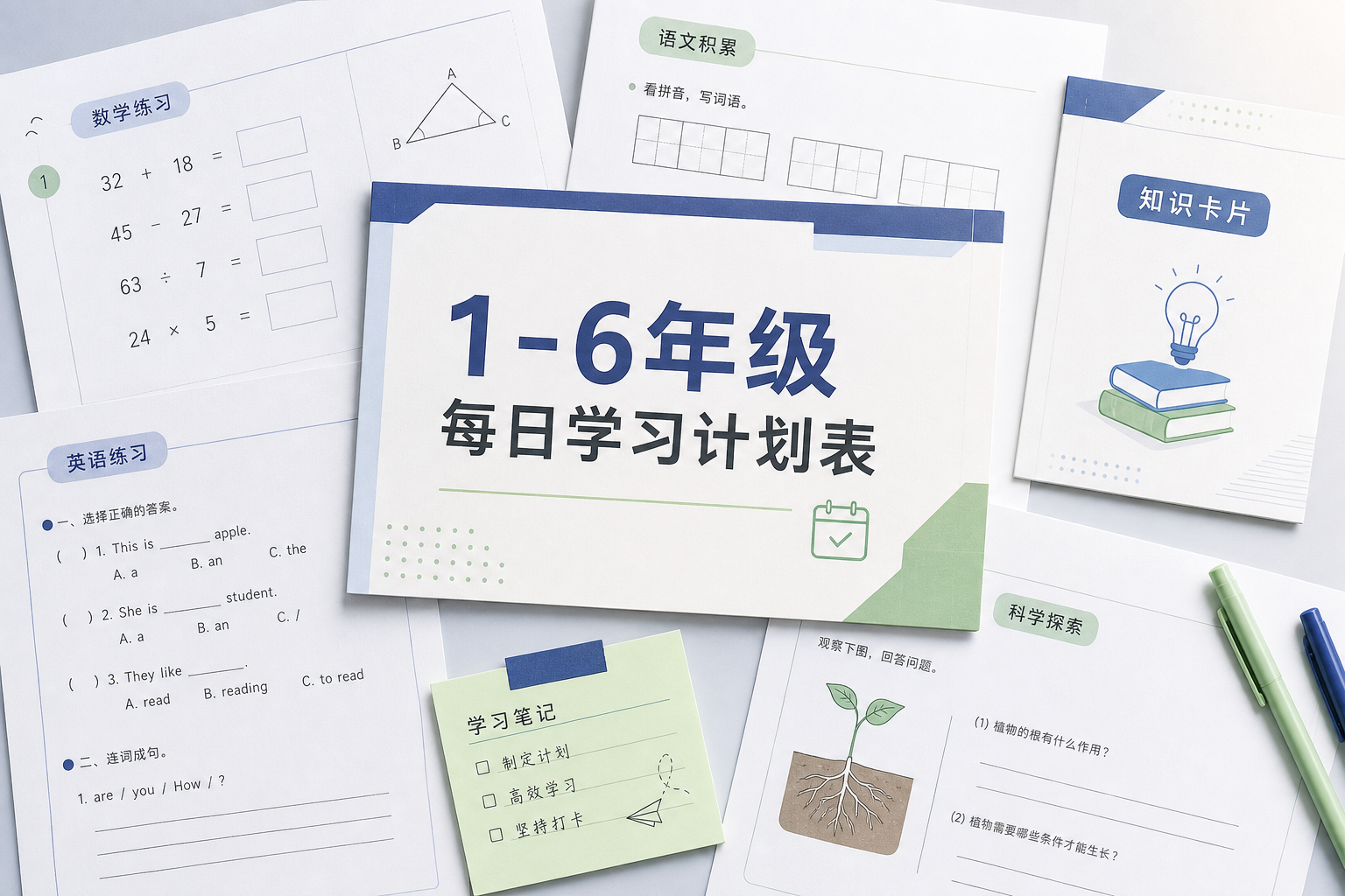 1-6年级每日学习计划表.pdf预览1