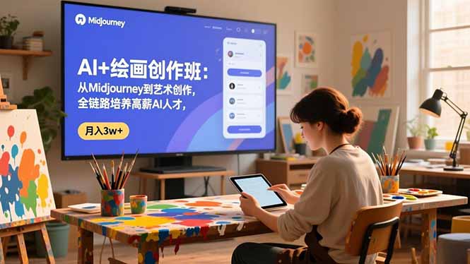 AI+绘画创作班：从Midjourney到艺术创作，全链路培养高薪AI人才，月入3w+