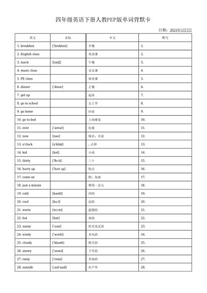 四年级【最受欢迎小纸条整理版】预览6