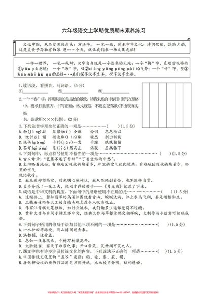 六年级一线老师整理版资源(全网独家)预览2